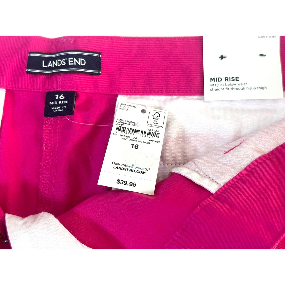 Land’s End Women's Shorts Size 16 Pink Magenta NWT - Picture 3 of 16